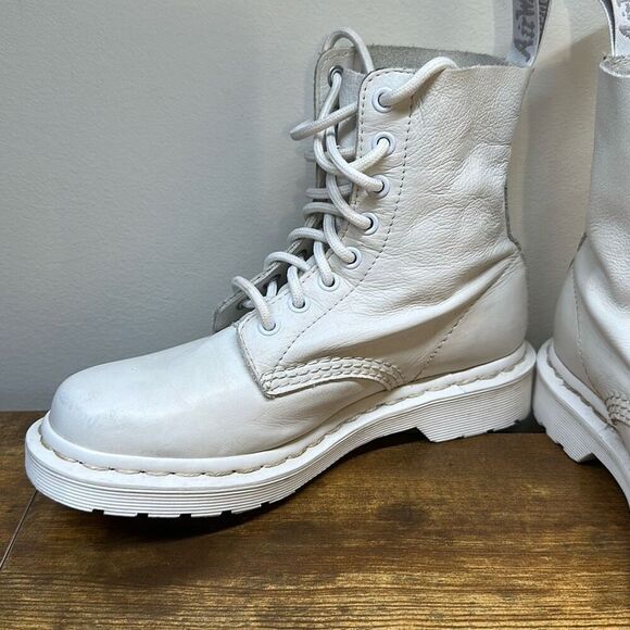 Dr Martens 1460 Pascal Mono White Combat Boots Leather size 6 - Picture 5 of 13